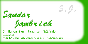 sandor jambrich business card